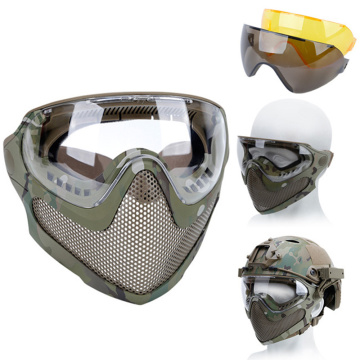 Airsoft Protective Mask Anti-Fog Goggle Full Face Helmet Mask With Black/Yellow/Lens Tactical CS Shooting Paintball Accessories