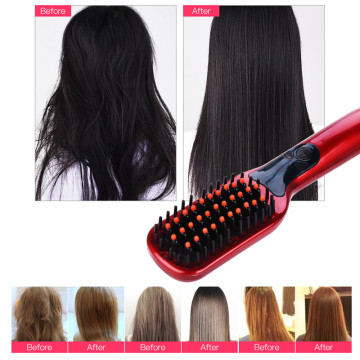 Negative Ionic Hair Straightener Comb Brush Ceramic Electric Hair Straightening Brush Fast Hot Hair Stying & Massager Head Tool