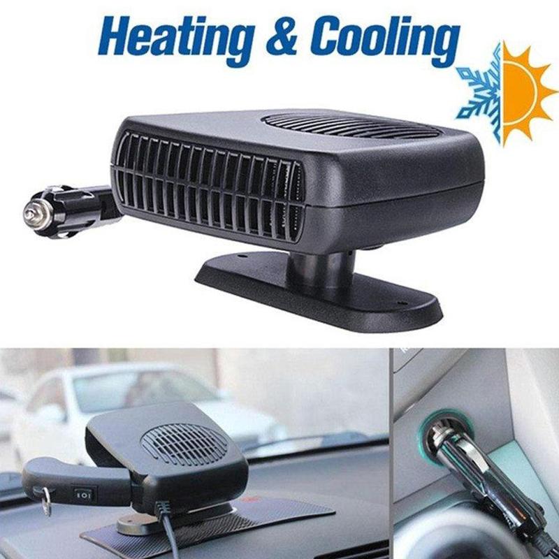 Portable Auto Car Heater Defroster Demister 12/24V Electric Heater Windshield 360 Degree Rotation Heating Cooling Fan