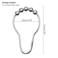 12 pcs/pack Hooks Rings Stainless Steel Set Polished For Rods Creative Shower Curtain Rings Hooks Polished Satin Nickel Ball