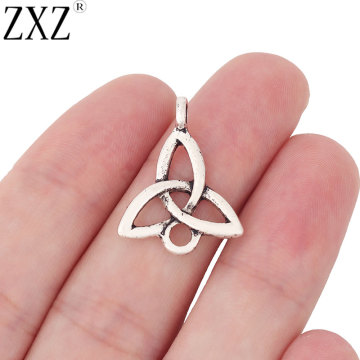 ZXZ 10pcs Tibetan Silver Celtics Knot Trinity Triquetra Connectors Charms Pendants For Bracelet Jewelry Making Findings