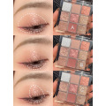 New Transparent 9 Color Acrylic Eyeshadow Palette Waterproof Pearlescent Matte Earth Color Glitter Eye Shadow Eye Makeup TSLM2