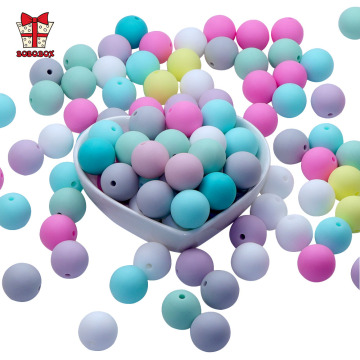 BOBO.BOX 100Pcs/lot 9mm Silicone Beads Food Grade Material for DIY Baby Teething Necklace Baby teether
