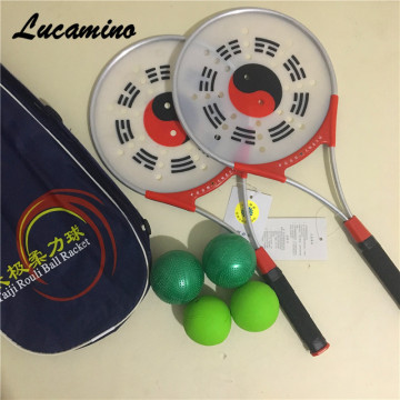 Chinese Kongfu Chinese Wushu Martial Arts Taiji Rouli Ball Sports,Tai Chi Racket Set, 2 Rackets ,4Balls,1Bag and Grip Tape