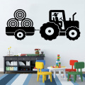 Tractor Vinyl Decal Wall Sticker For Kid's Bedroom Trailer Farm Boy's Room Decoration Wall Decals Monochrome 3D Poster New LA872