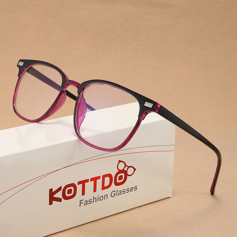KOTTDO Vintage Square Plastic Glasses Frame Fashion Classic Optical Eyeglasses Glasses Transparent Clear Lens Myopia Frame