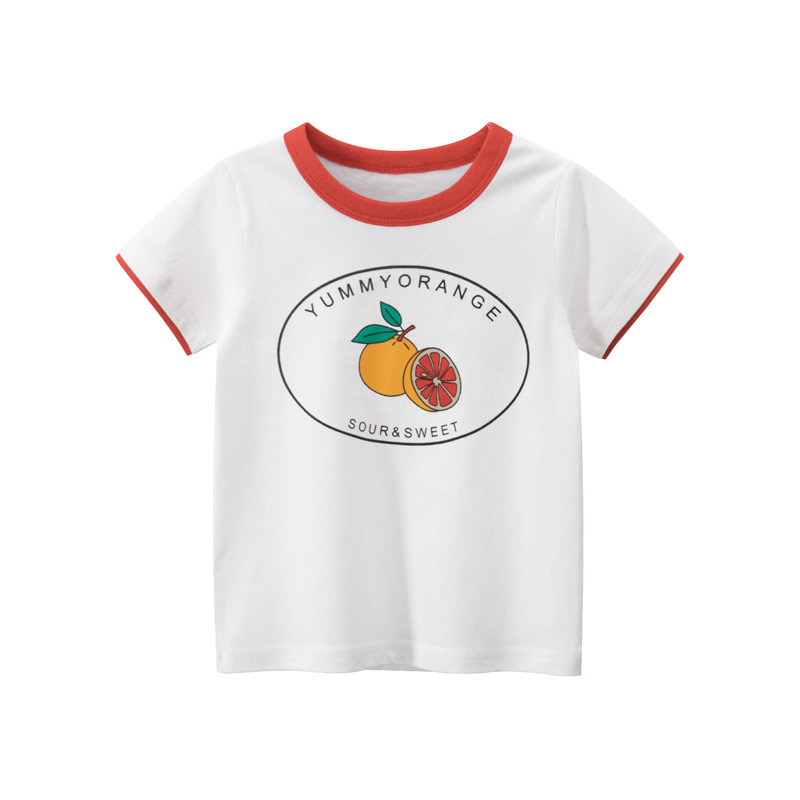 Girls Summer T-shirt Kids CartoonTops Tees Tee Baby Boys Shirt Tshirt Size 2-8 Year Children Cotton Clothing Tops