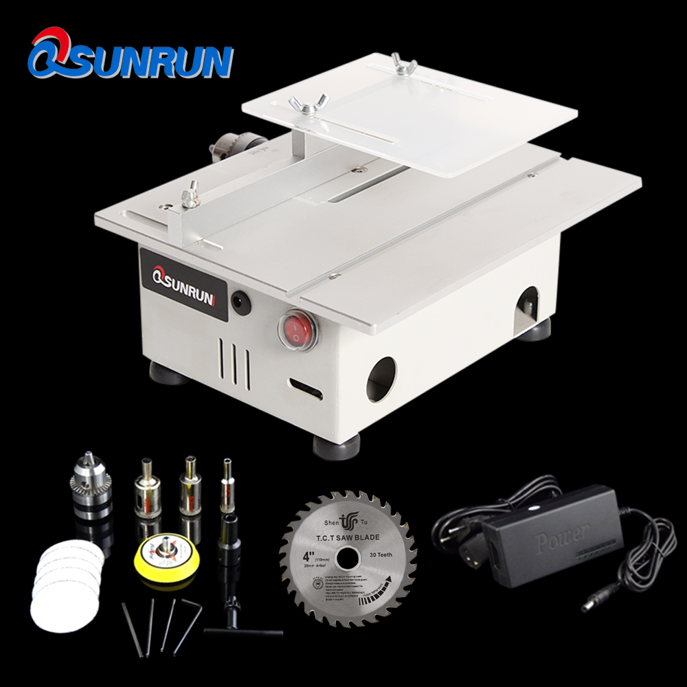 Aluminum miniature table saw high precision DC 24V 7000RPM cutting machine DIY model saws precision carpentry chainsaw