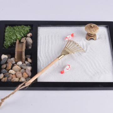 Decoration Crafts Figurines With Bridge Ornament Zen Garden Candle Holders For Natural Stone Rattan Incense Gift Set Miniatures