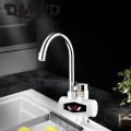 DMWD Instantaneous Electric Heater Faucet LED Temperture Display Kitchen Instant Tankless Boiler Hot Water Heating Tap Shower EU