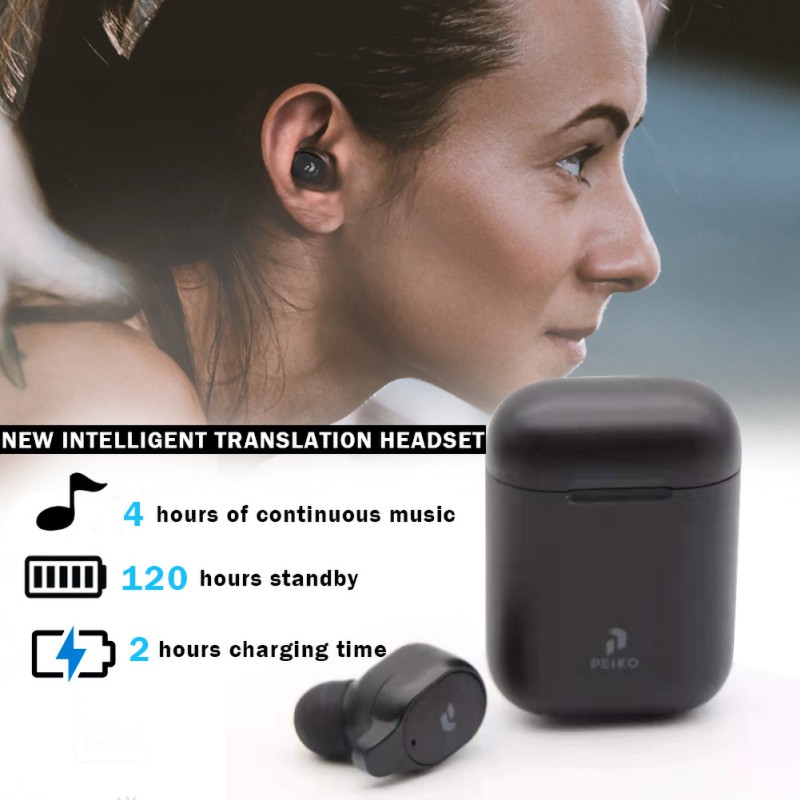 Original Peiko Bluetooth Earphone Translation 33 Languages Instant Translate Smart Voice Translator Wireless Headset for Phone