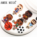 Free Shipping 1pcs Player Style PVC Shoe Charms Decoration Basketball football Shoe Accessories fit croc jibz Kid's Party X-mas