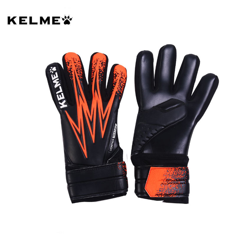 KELME Kids Men Goalie Soccer Goalkeeper Gloves Thicken Full Latex Foam Professional Training Football Gloves 5 Finger Save Guard