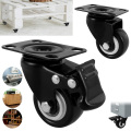 8 Pcs Furniture Swivel Casters Wheels Soft Rubber Swivel Caster Roller Wheel with Safety Dual Locking For Platform Trolley Chair
