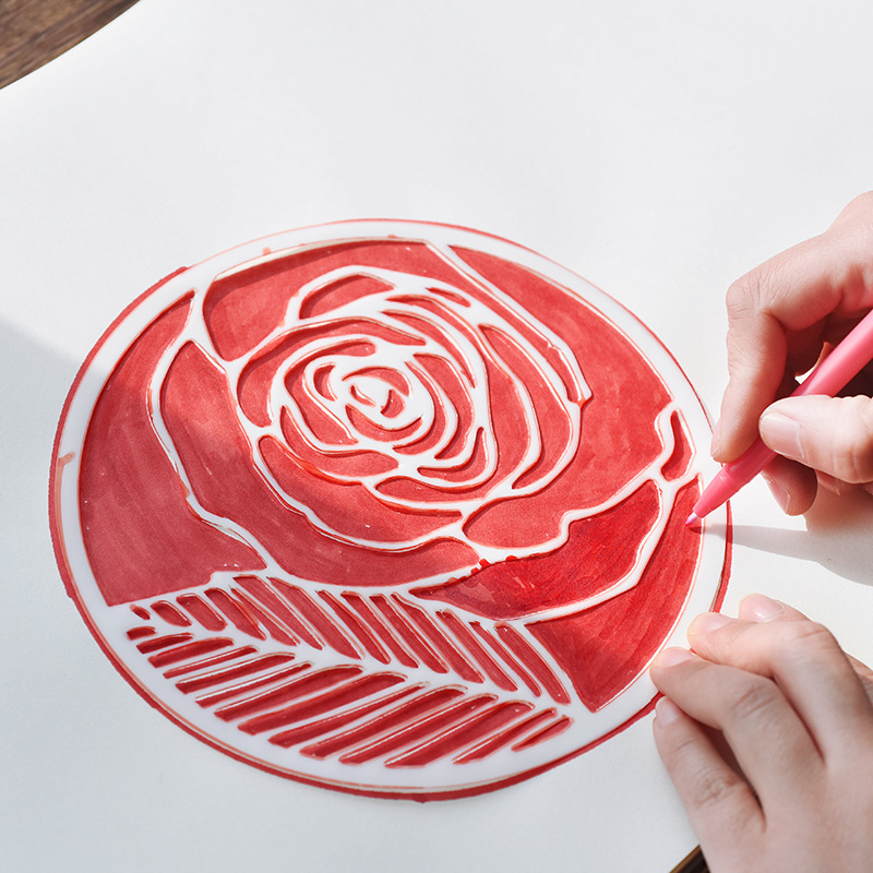 8Pcs/Set 16.5cm Window Flowers Round DIY Layering Stencils Painting Scrapbook Coloring Embossing Album Decorative Template