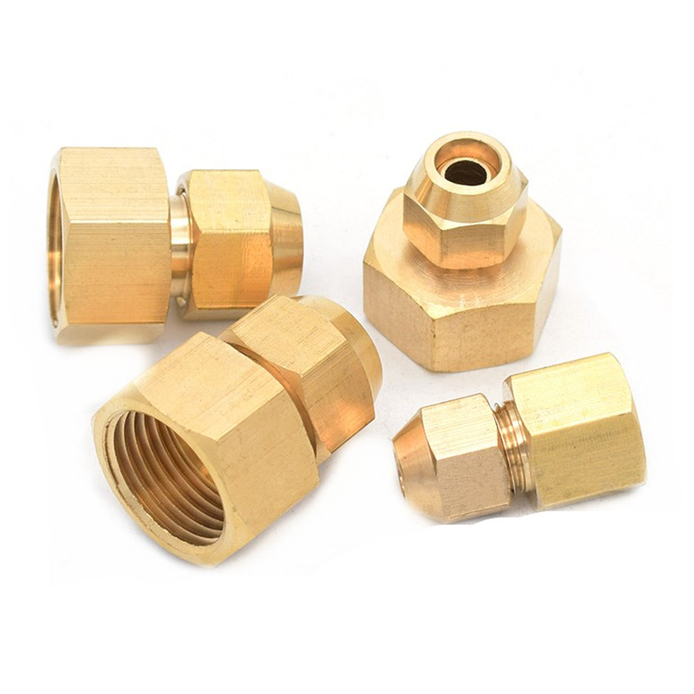 Copper flared pipe fittings 1/8" 1/4" 3/8" 1/2" Female thread 6mm 8mm 10mm Tube OD Air conditioning refrigeration pipe fittings