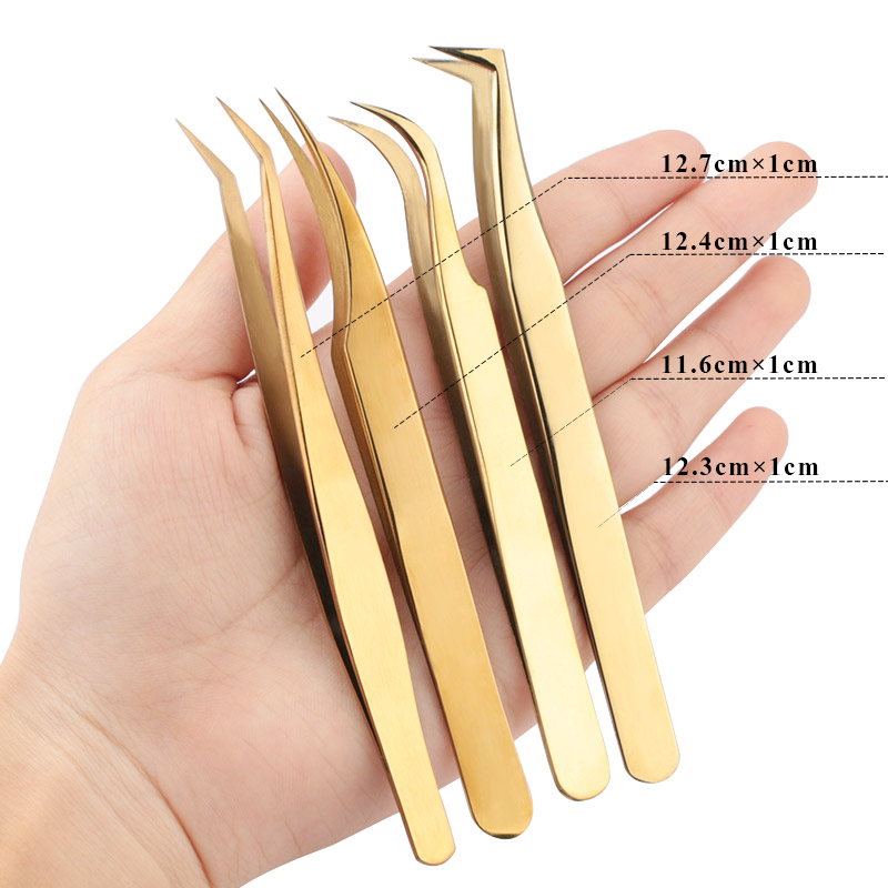 Professional Eyelashes Tweezers Curved Straight Tweezers Lashes Extension Nipper Stainless Remover Makeup Nail Tools