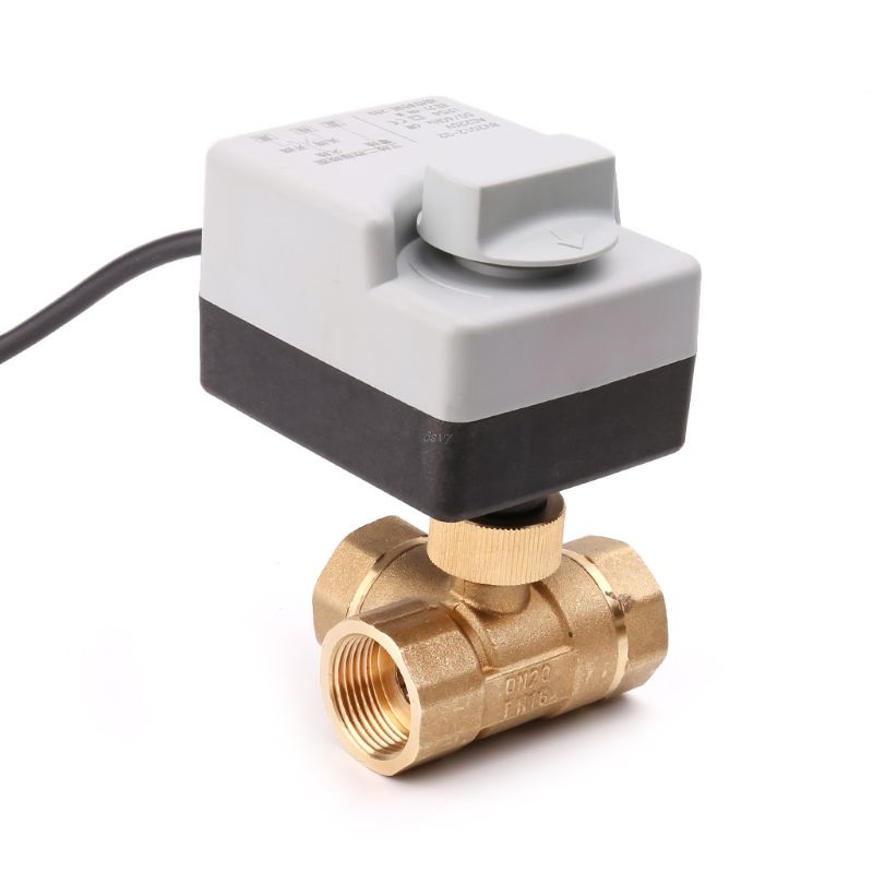 AC220V 3-way Electric Motorized Ball Valve Three-wire Two Control For Air Conditioning