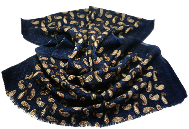 Stock Worsted Pure Wool Printed Shawl
