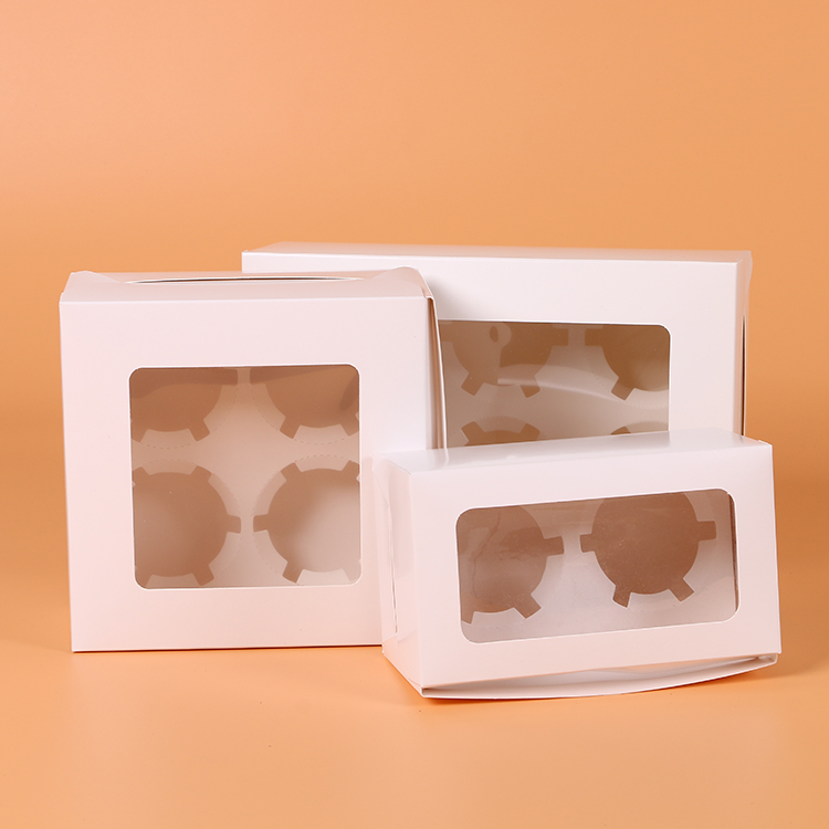 Muffin packaging boxes 2/4/6 cupcake boxes,Kraft paper gift cake box with pvc window,craft paper box 20pcs/lot