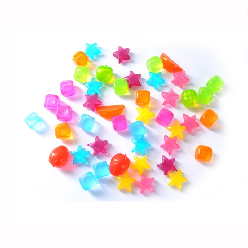 20PCS Star And Square Shaped Ice Cubes Plastic Reusable Multicolour Ice Cube Physical Cooling Tools Party Tool