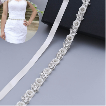 TOPQUEEN S101 Dresses from Bride with Belt Flower Luxury Pearl Belt for Maternity Dress Rhinestone Sash Custom Belt Wedding Belt