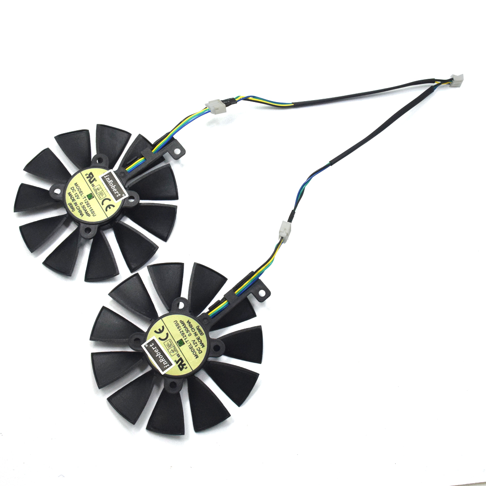 New 88MM T129215SU DC 12V 0.50A Cooler Fan For ASUS Strix GTX 1050 1060 1070 1080 GTX 970 RX 480 Graphics Card Cooling Fan