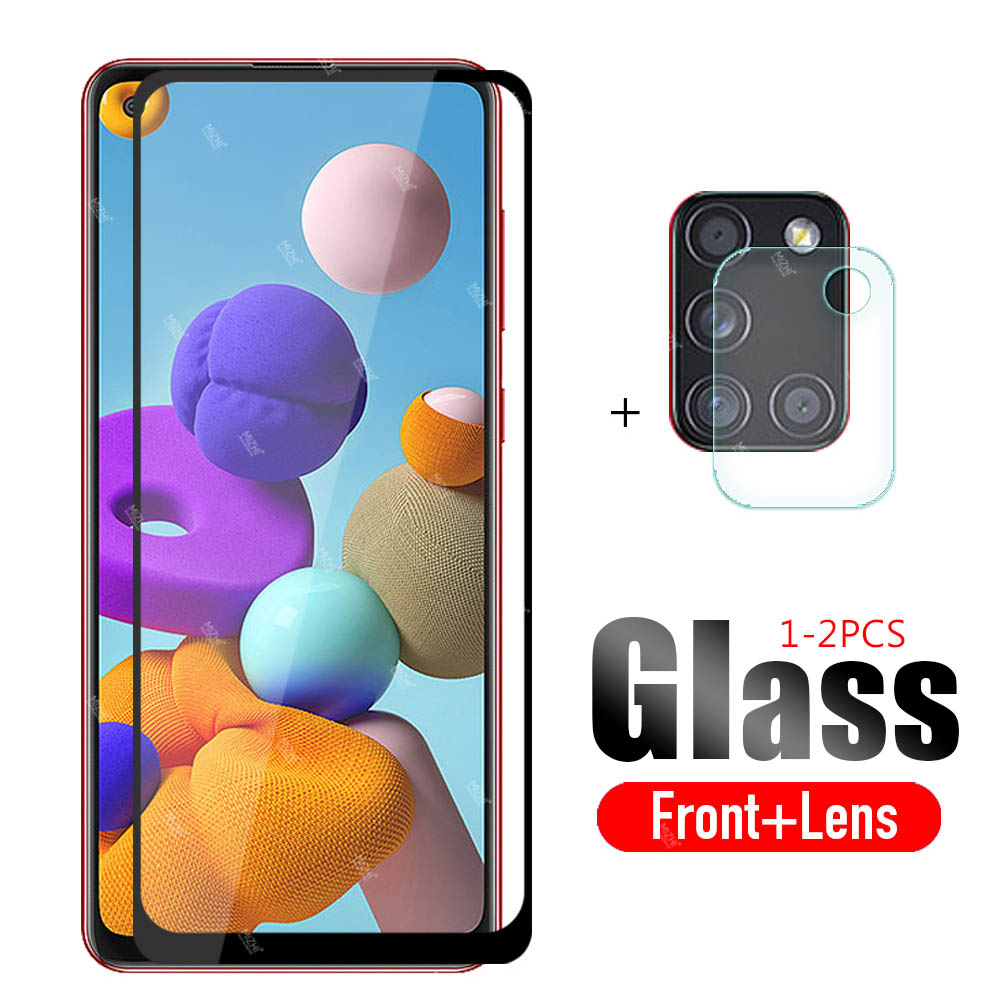 2 in 1 protective glass For Samsung A21s 2020 camera lens protector For Samsung Galaxy A 21s A21s 21 s A217F tempered glass film