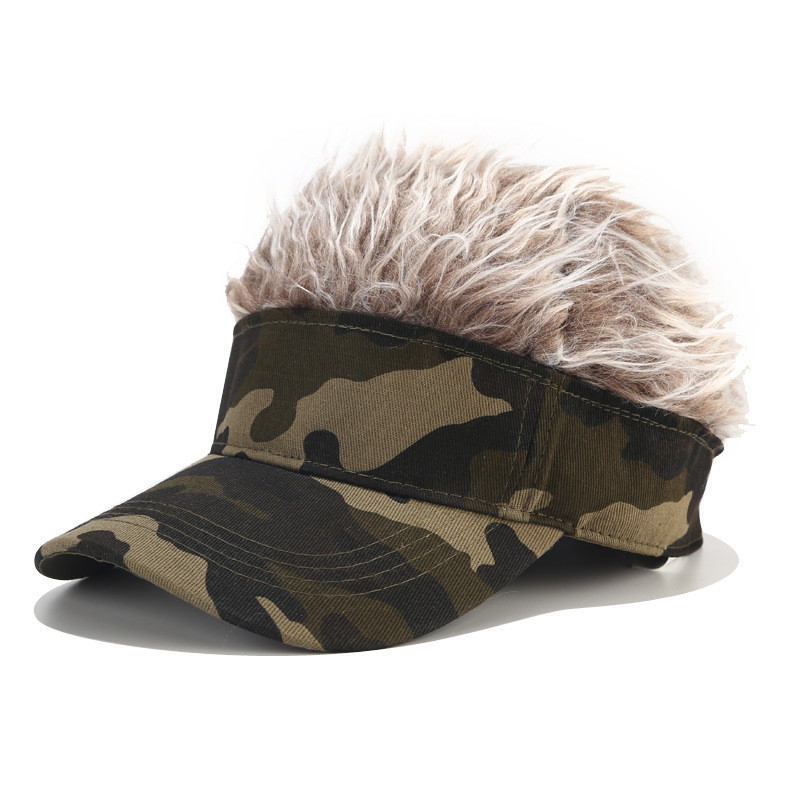 2020 Camo Baseball Cap With Wigs Fishing Caps Men Outdoor Hunting Camouflage Jungle Hat Airsoft Tactical Hiking Casquette Hats