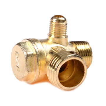 3 Port Brass Central Pneumatic Valves Air Compressor Check Valve Thread 90 Degree DIY Home Tools