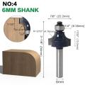 1pcs 6mm shank 1/4" shank Corner Round Over Router Bit with BearingMilling Cutter for Wood Woodwork Tungsten Carbide