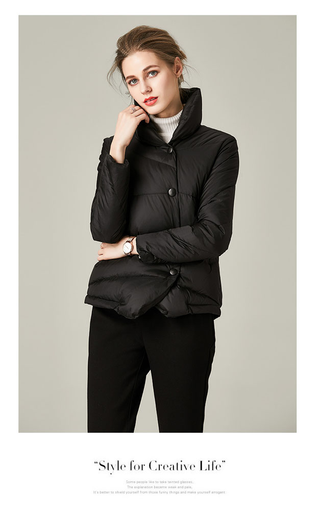 Women Short Stand Collar Down Coat