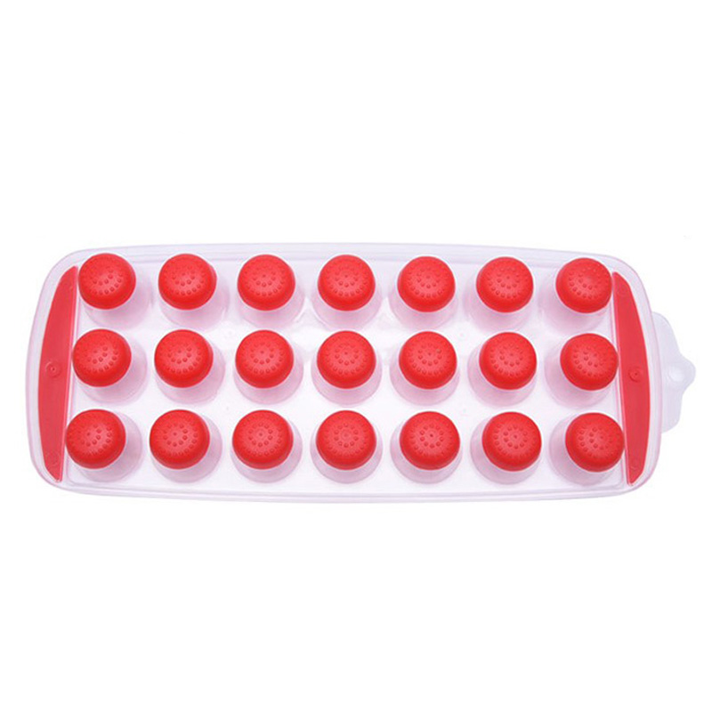 Resilient 21 Grid Round Silicone Ice Tray TPR Soft Bottom Ice Tray Mold Beer Ice Cube Mold Whiskey Wine Cocktail DIY Maker Tool