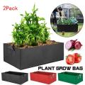 2Pack Plant Grow Bag Fabric Raised Garden Bed Rectangle Vegetable Potato Grow Planter Breathable Planting Container Bag 5FM