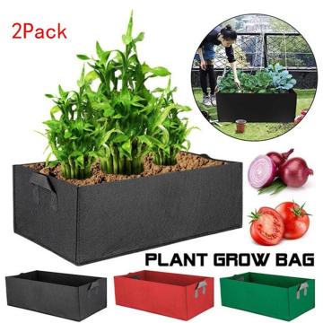 2Pack Plant Grow Bag Fabric Raised Garden Bed Rectangle Vegetable Potato Grow Planter Breathable Planting Container Bag 5FM