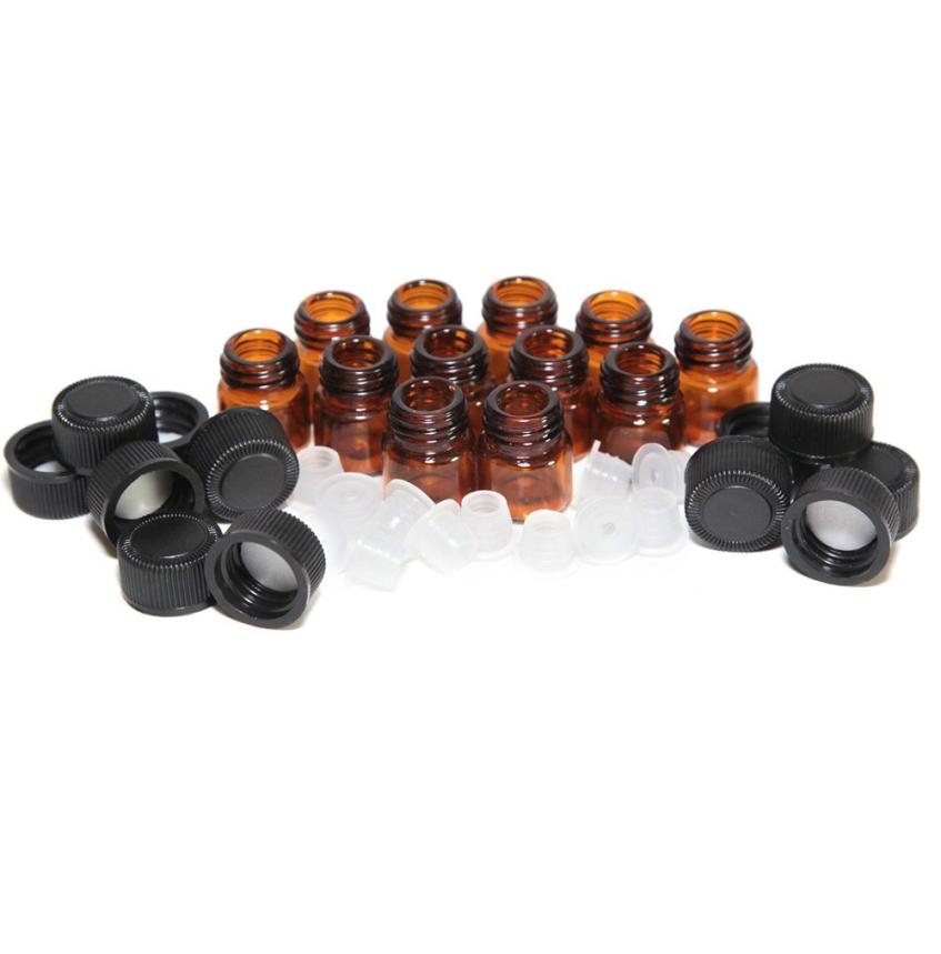 12pc 1 ml Amber Essential Oil Bottle with Orifice Reducer and cap Wonderful2.09