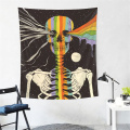 Hippie Psychedelic Carpet Wall Hanging Tapestry Moon Ouija Skull Night Sky Dorm Home Decor Wall Tapestries Mandala India Blanket