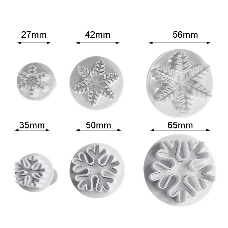 3 pcs Sugarcraft Cake Decorating Tools Fondant Plunger Cutters Tools Cookie Biscuit Cake Snowflake Mold Set Baking Accessories