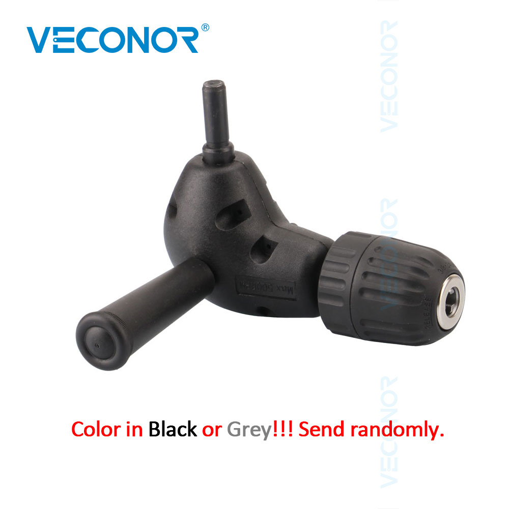 VECONOR 90 Degree Right Drill Attachment Electric Drill Angle Adaptor 3/8" Chuck Size Power Tool Accessories