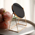 Nordic Metal Standing Mirror Lady Round Mirror Table Makeup Bath Room Mirror Copper 3D Princess Mirror Decoration Home Decor