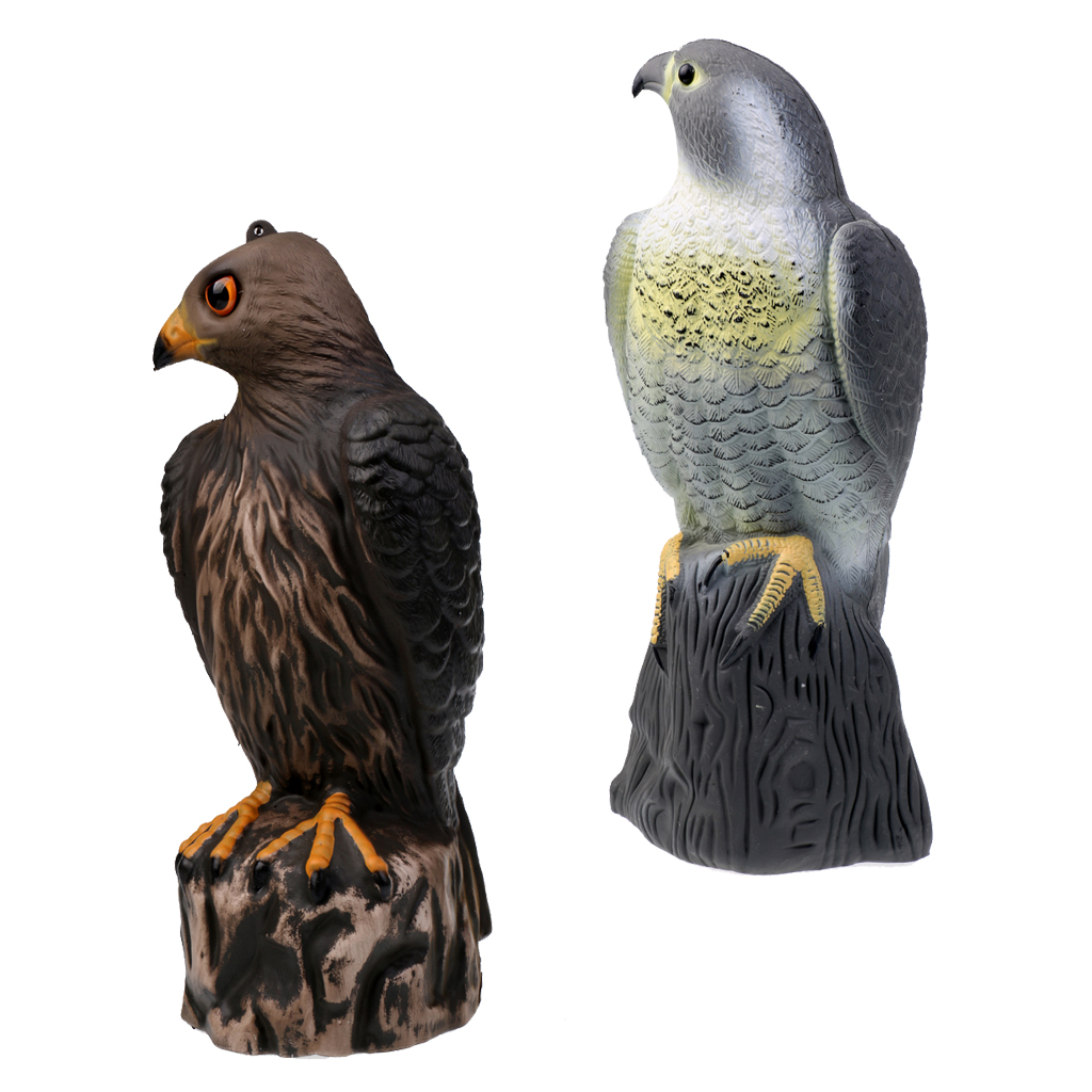 2 Pieces / Set 3D Lifelike Realistic Eagle Outdoor Shooting Hunting Decoy Bird Scarer Garden Lawn Decor Ornament