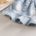 Girl 's Denim Skirt Skirt Girl 's Pleated Skirt 's Princess Western Style Bubble Skirt Summer and Autumn