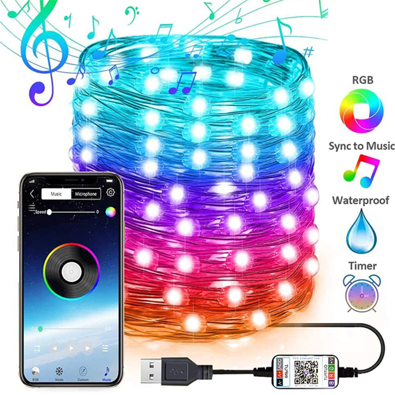 10m Led Copper String Light