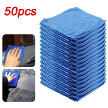 New 50Pcs Car Washing Towel Blue Anti-Scratch Quick-Drying Microfibre Cleaning Multi-Functional Skin-Friendly Car Wash 30*30cm