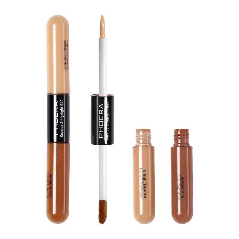 PHOER 5 Colors Brighten Skin Color Double Head Concealer Liquid Long Oil Control Liquid Foundation Skin Care Makeup TSLM2