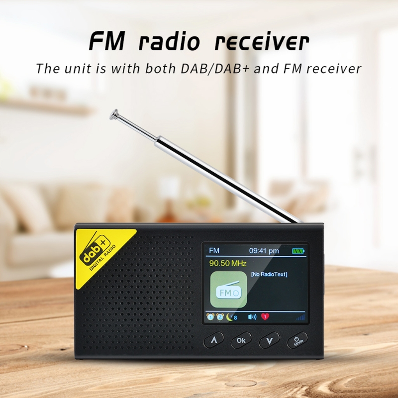 Portable Bluetooth Digital Radio DAB/DAB+ and FM Receiver Rechargeable Lightweight Home Radio