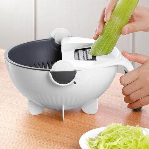 Multifunctional Magic Rotate Vegetable Cutter With Drain Basket Kitchen Veggie Fruit Shredder Grater Slicer DropShipping