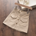 Infant Child Girls Corduroy Skirt Children's Ribbed Buttock Wrapping Half Length Skirt for Kids 2-7Years