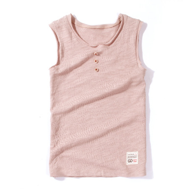 VIDMID New Baby Children vests summer boys Girls tanks sleeveless t-shirt Cotton solid tanks kids boys beach clothes 7010 07