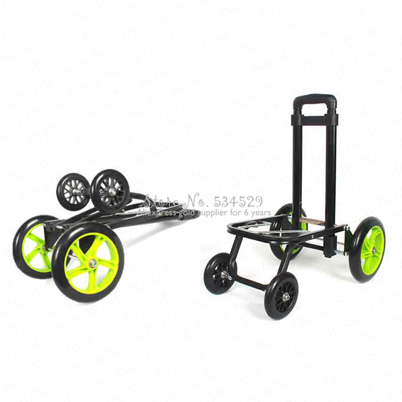 29%Luggage cart folding hand carts increase wheel portable shopping cart fishing cart dirt road trolley car pull goods trolley